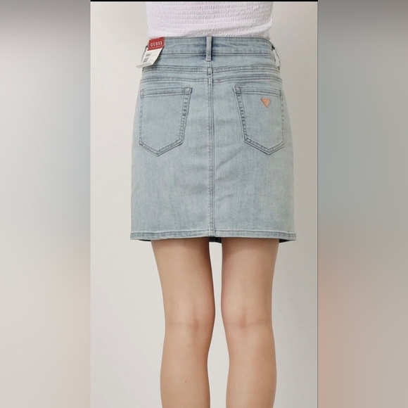 NWT GUESS Jean Kem Slanted Stitch Mini Skirt - Picture 4 of 7